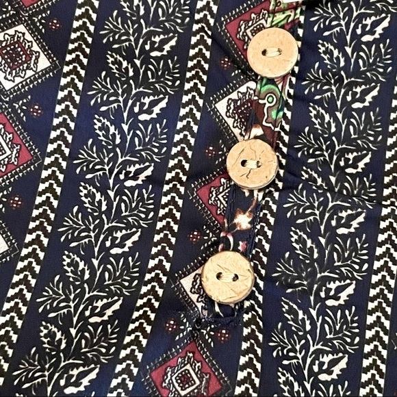 Cellabie Floral Boho Artsy Navy Linen Layered Lagenlook Shift Dress NWT Size M - Picture 10 of 15